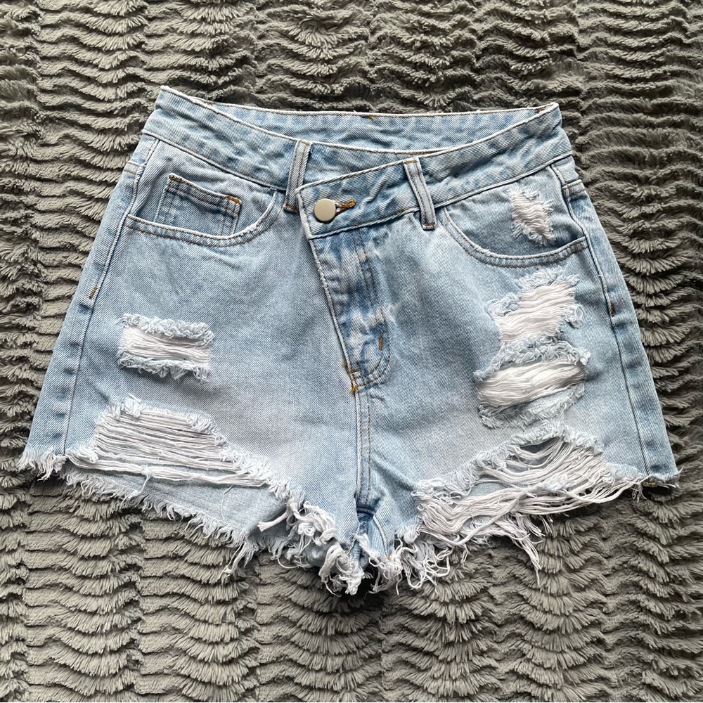 Distressed Denim Shorts
